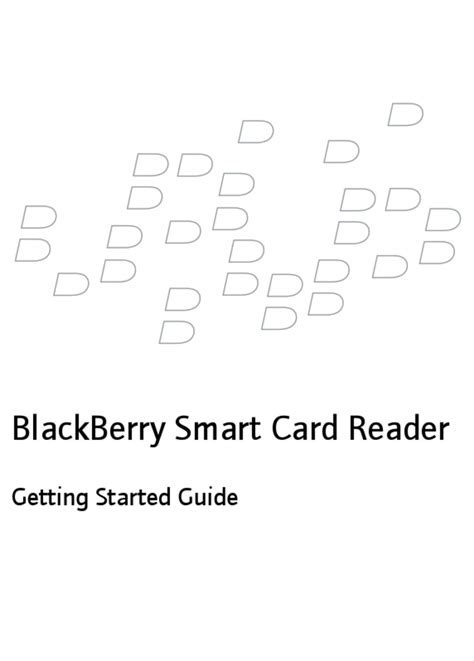 Blackberry SMART CARD READER Getting Started Manual